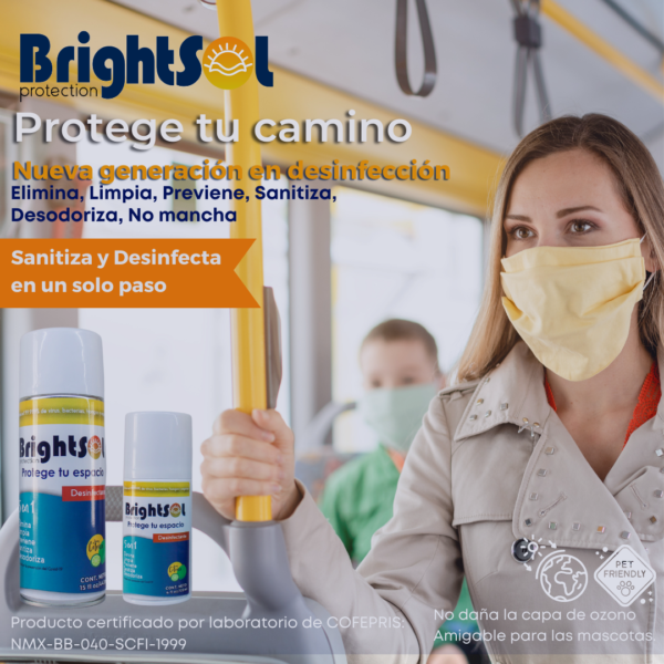 Desinfectante Brightsol Protection to go Transporte publico